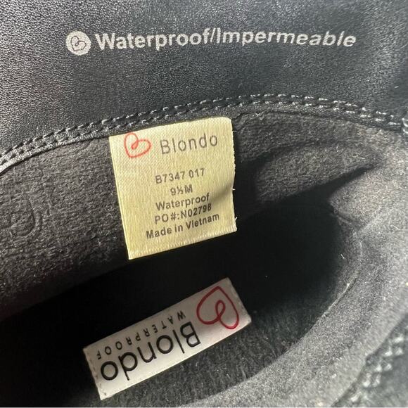 Blondo Drew Waterproof Leather Zip Bootie 9.5 Ankle Boot Wedge Lug Heel Academia - Picture 12 of 14